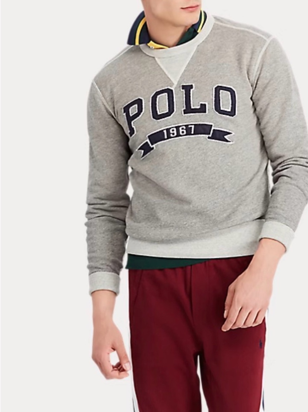 Polo by Ralph Lauren Heather Gray 'POLO 1967' Crewneck Sweatshirt